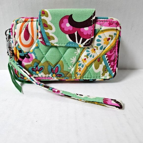 Vera Bradley Wallet Wristlet Tutti Frutti Colorful Paisley Zip Around Travel - Picture 1 of 12